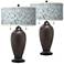 Amity Zoey Hammered Oil-Rubbed Bronze Table Lamps Set of 2