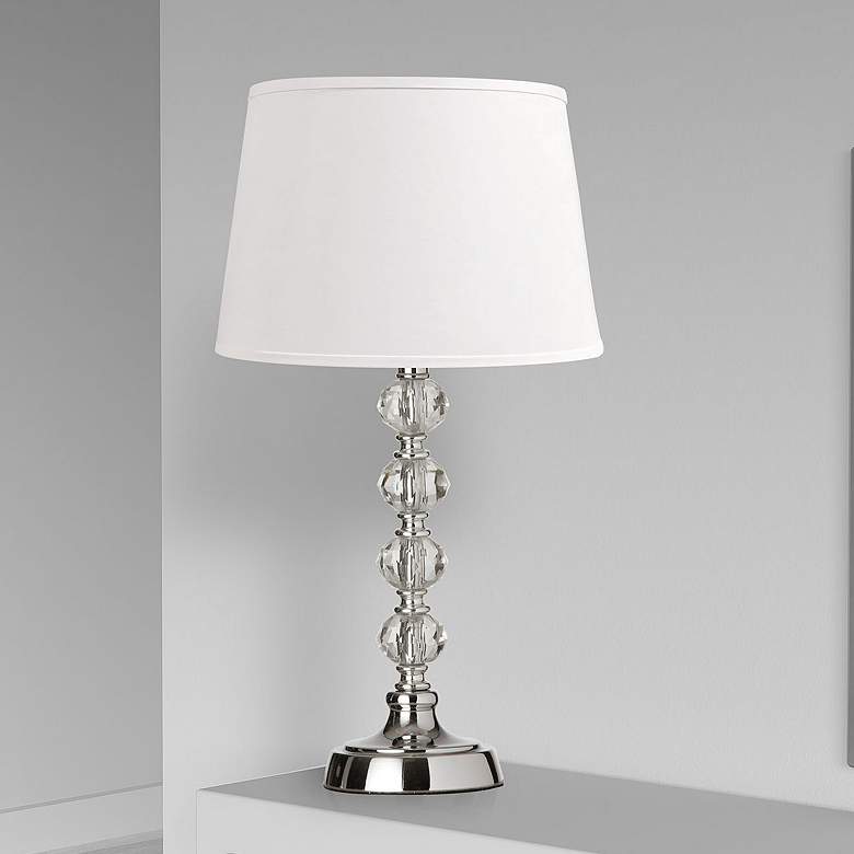 Image 1 Amli 17 1/2"H Polished Chrome w/ Cut Crystal Ball Table Lamp