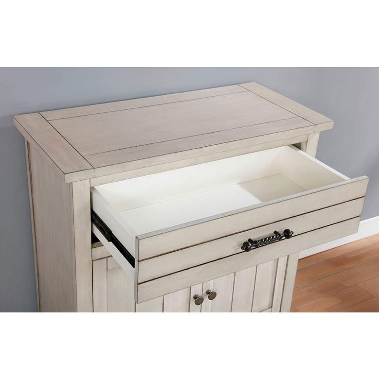 Image 5 Ammidown 32" Wide Antique White Wood 2-Door Accent Cabinet more views