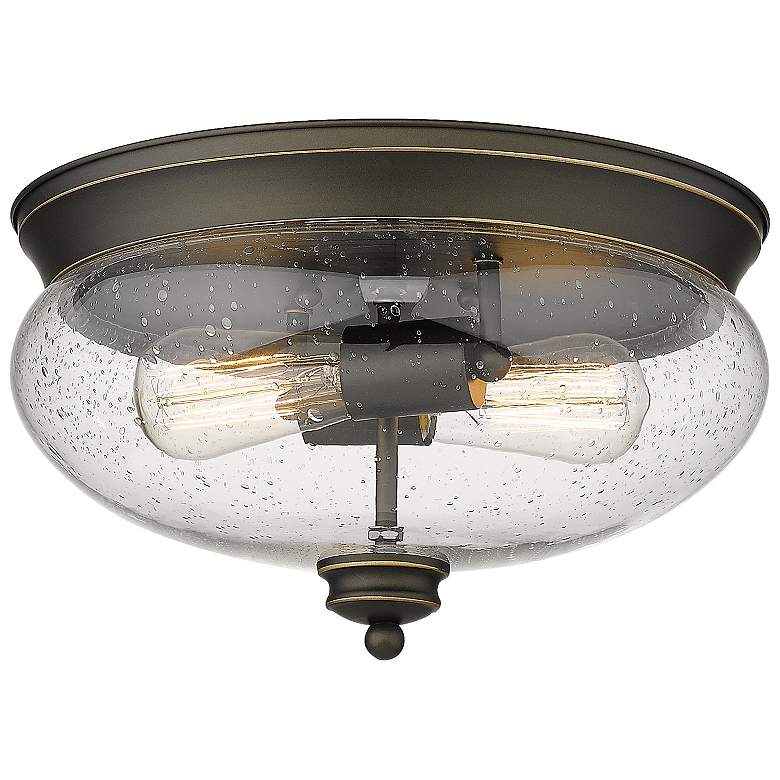 Image 1 Amon 13" Wide Olde Bronze 2-Light Ceiling Light