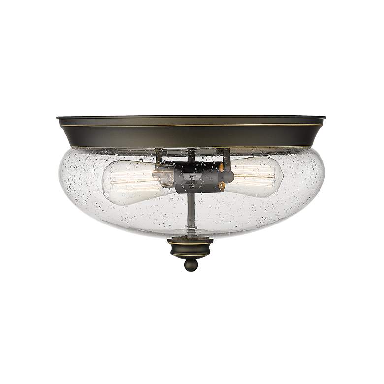 Image 2 Amon 13" Wide Olde Bronze 2-Light Ceiling Light more views