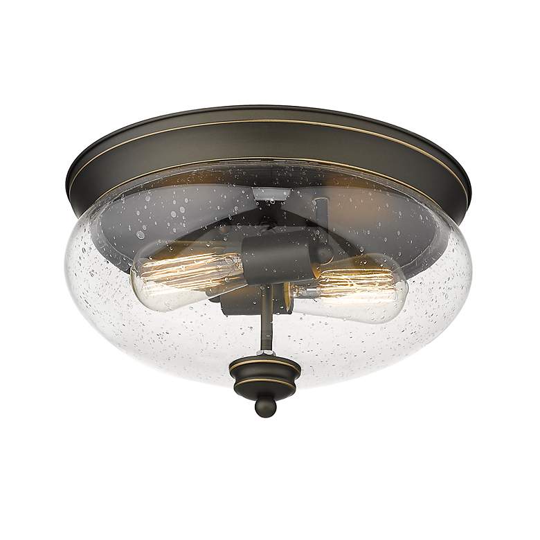 Image 3 Amon 13" Wide Olde Bronze 2-Light Ceiling Light more views