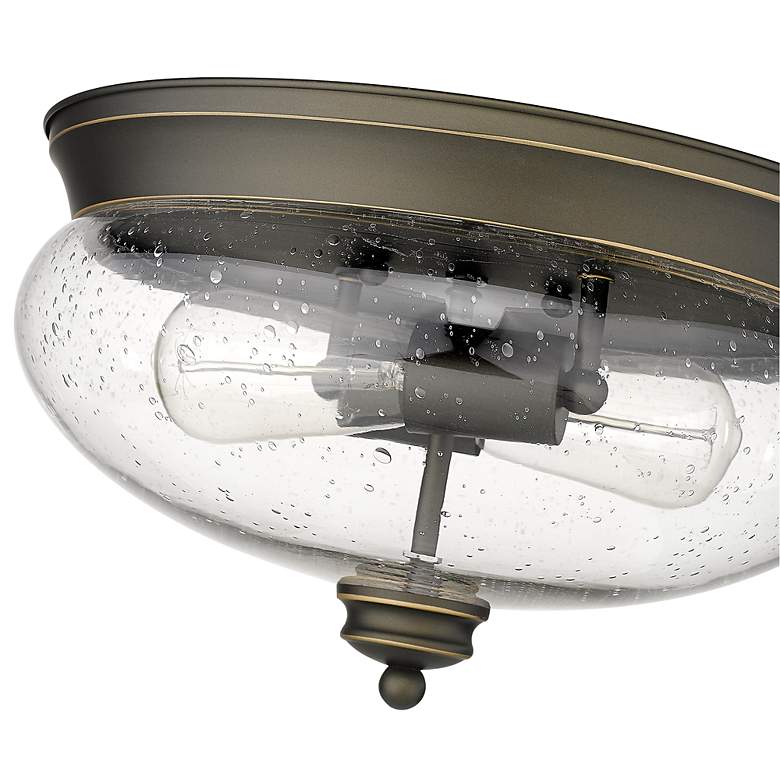 Image 4 Amon 13" Wide Olde Bronze 2-Light Ceiling Light more views