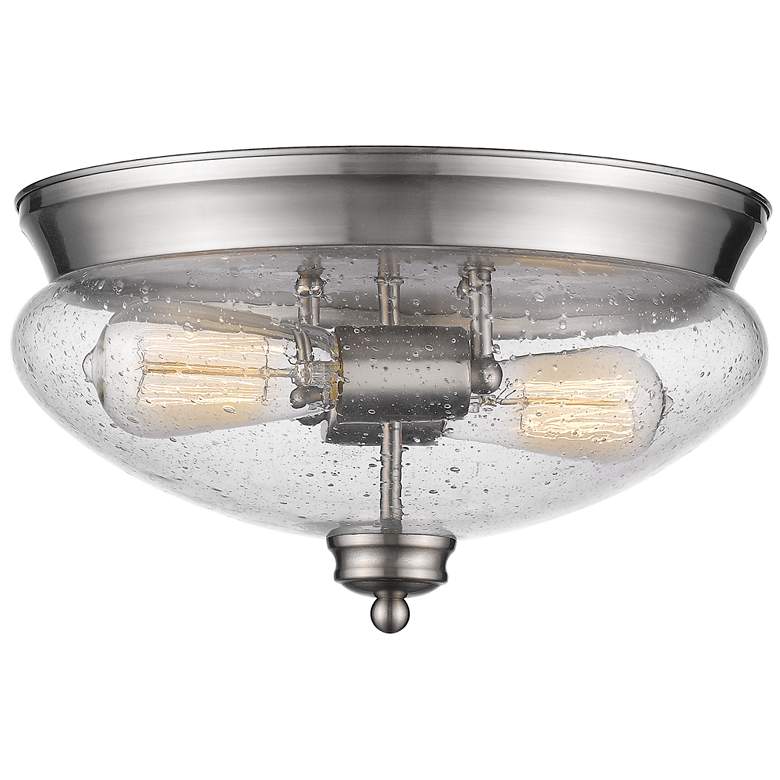 Image 1 Amon by Z-Lite Brushed Nickel 2 Light Flush Mount