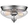 Amon by Z-Lite Brushed Nickel 2 Light Flush Mount