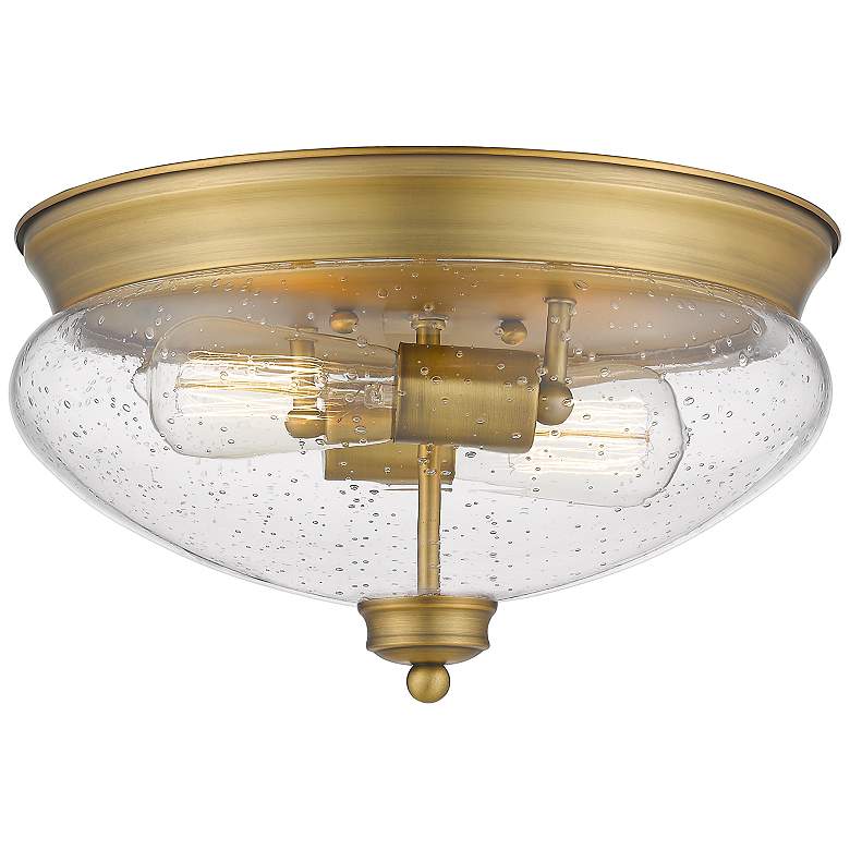 Image 1 Amon by Z-Lite Heritage Brass 2 Light Flush Mount