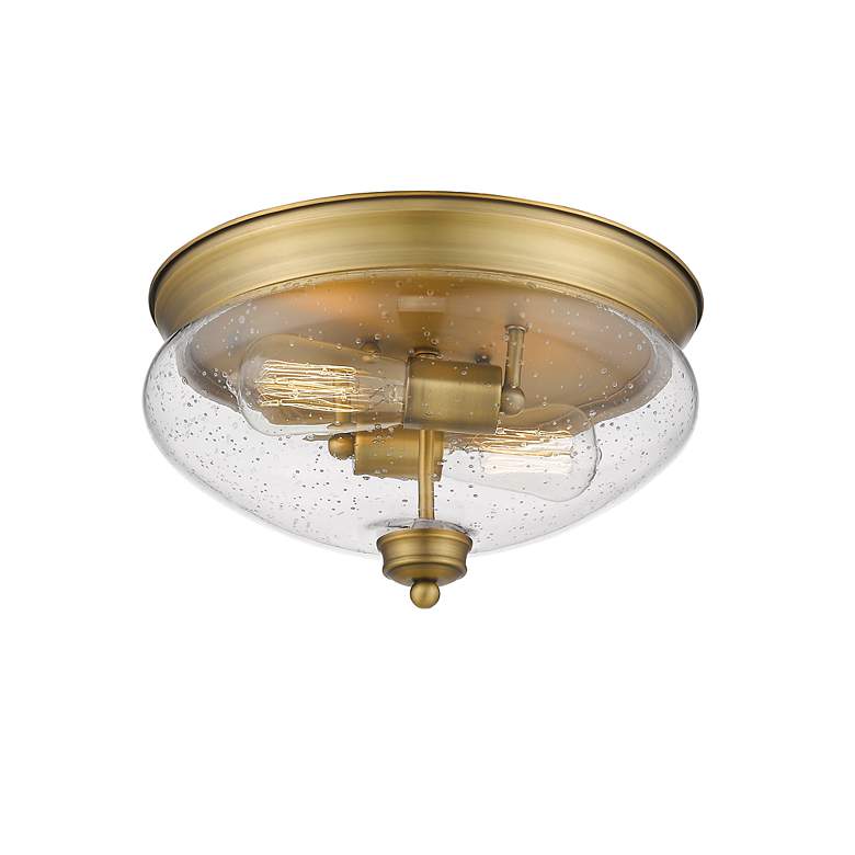 Image 4 Amon by Z-Lite Heritage Brass 2 Light Flush Mount more views