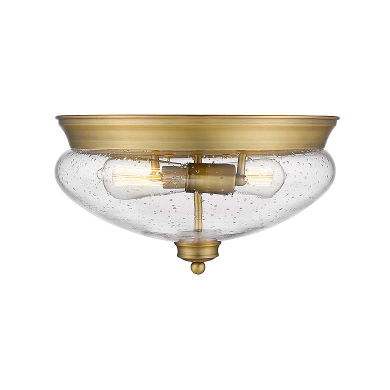 Image 5 Amon by Z-Lite Heritage Brass 2 Light Flush Mount more views