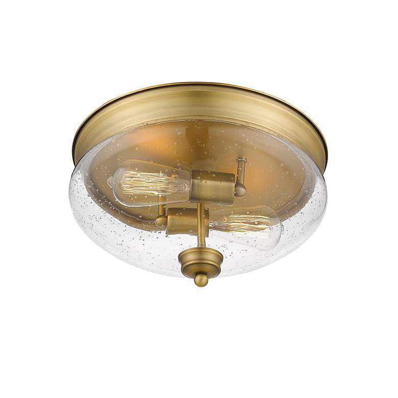 Image 6 Amon by Z-Lite Heritage Brass 2 Light Flush Mount more views