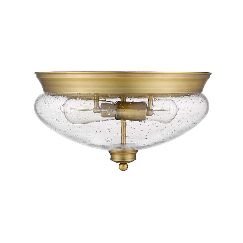 Image 7 Amon by Z-Lite Heritage Brass 2 Light Flush Mount more views