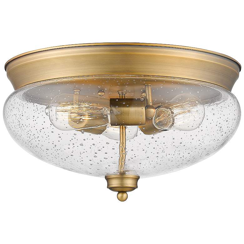 Image 3 Amon by Z-Lite Heritage Brass 3 Light Flush Mount