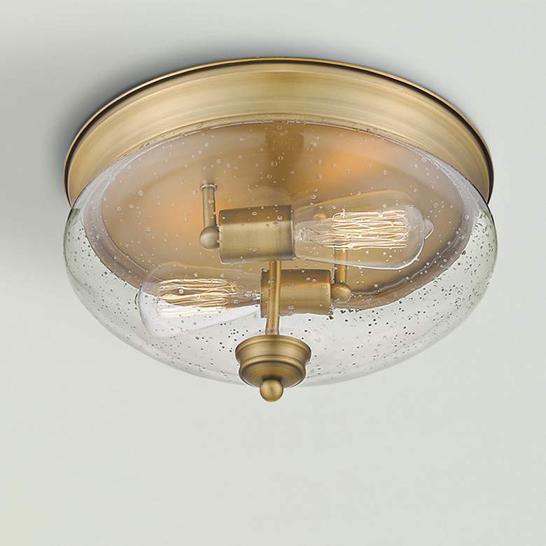 Image 2 Amon by Z-Lite Heritage Brass 3 Light Flush Mount