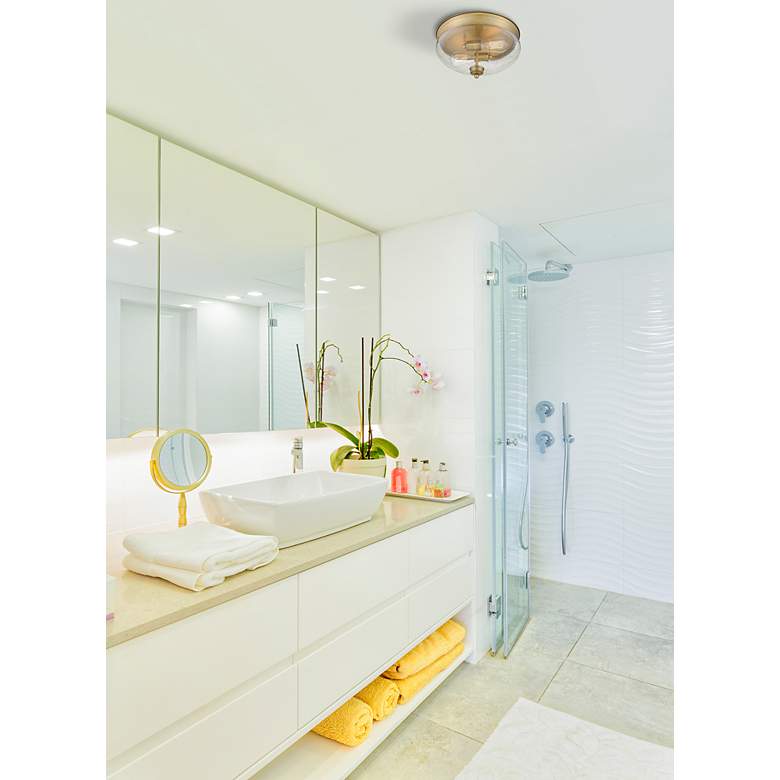 Image 4 Amon by Z-Lite Heritage Brass 3 Light Flush Mount more views