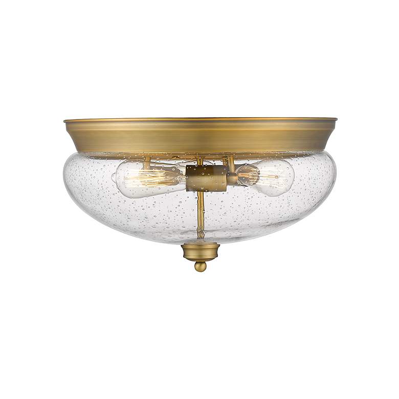 Image 5 Amon by Z-Lite Heritage Brass 3 Light Flush Mount more views