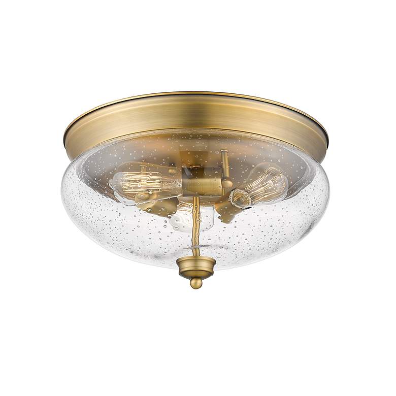 Image 6 Amon by Z-Lite Heritage Brass 3 Light Flush Mount more views