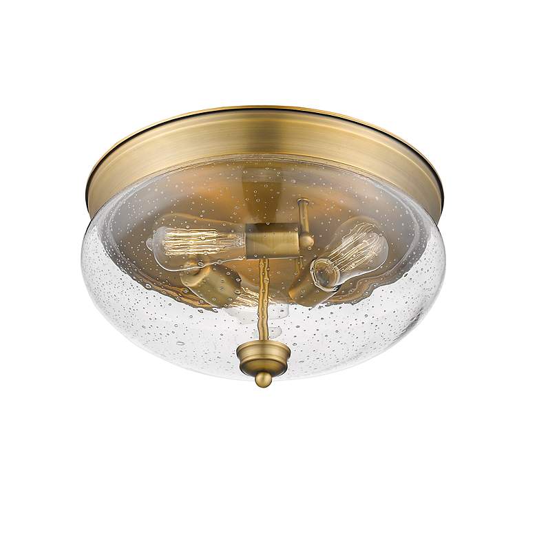 Image 7 Amon by Z-Lite Heritage Brass 3 Light Flush Mount more views