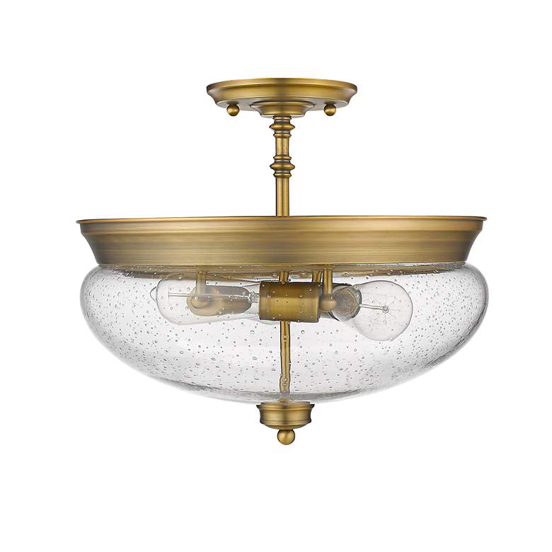 Image 6 Amon by Z-Lite Heritage Brass 3 Light Semi Flush Mount more views