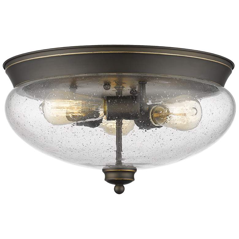 Image 1 Amon by Z-Lite Olde Bronze 3 Light Flush Mount