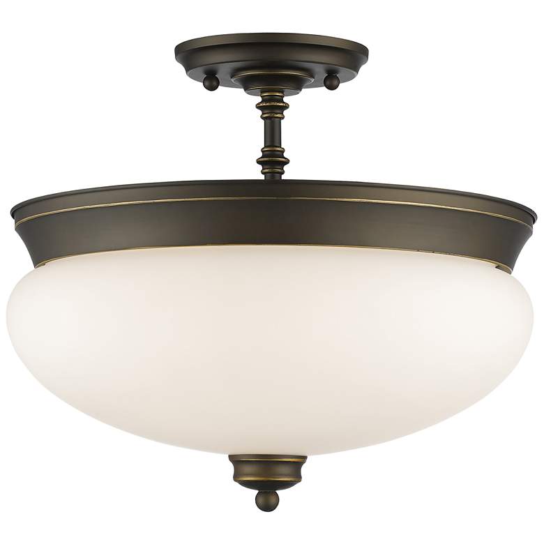 Image 1 Amon by Z-Lite Olde Bronze 3 Light Semi Flush Mount