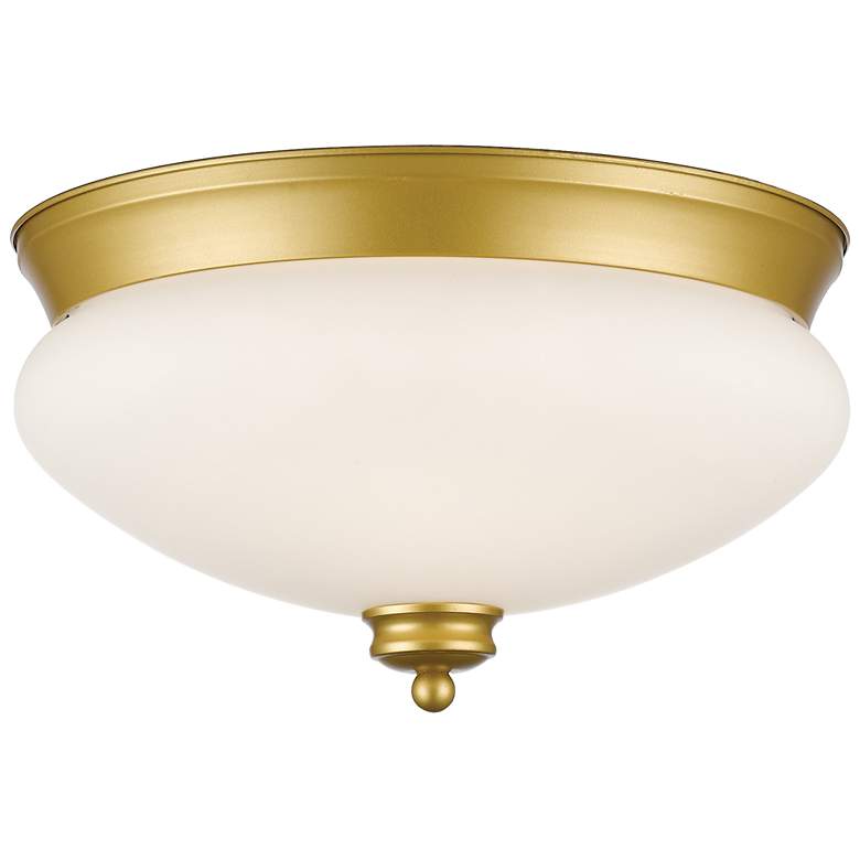 Image 1 Amon by Z-Lite Satin Gold 2 Light Flush Mount