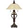 Amor Glass Accent Table Lamp in Bronze with 17W LED Bulbs