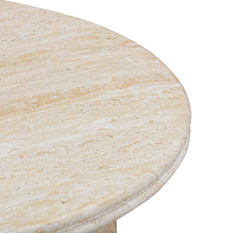 Image 2 Amora 26" Wide Faux Travertine Round Accent Table more views