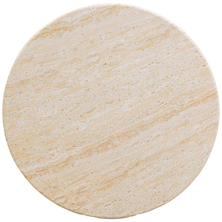 Image 3 Amora 26" Wide Faux Travertine Round Accent Table more views