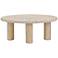 Amora 32" Wide Faux Travertine Round Accent Table