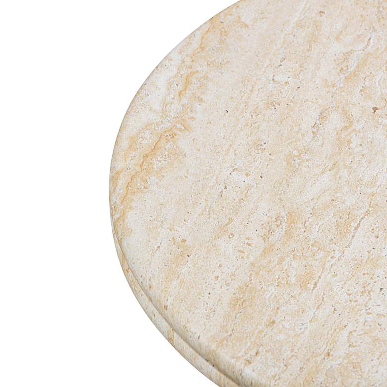 Image 2 Amora 32" Wide Faux Travertine Round Accent Table more views