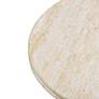 2_Amora 32" Wide Faux Travertine Round Accent Table more views