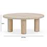6_Amora 32" Wide Faux Travertine Round Accent Table more views