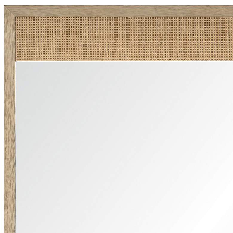 Image 3 Ampato Natural Rattan 24 inch x 36 inch Rectangular Veneer Wall Mirror more views