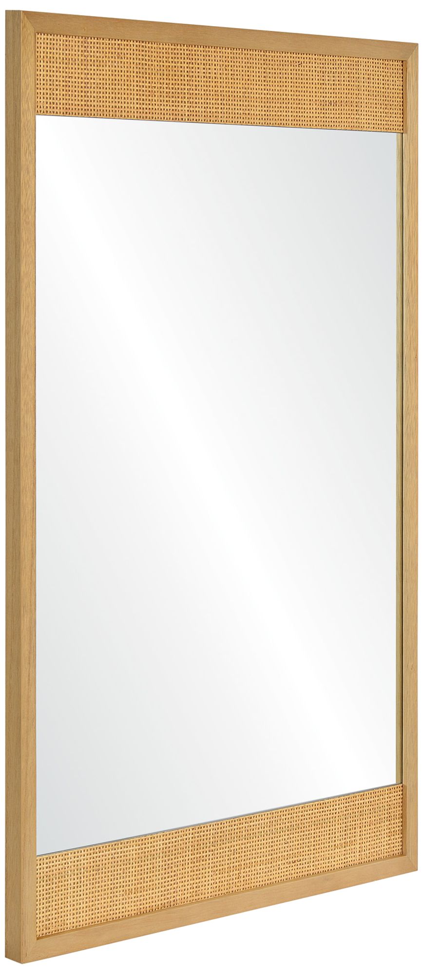 Ampato Natural Rattan 24" x 36" Rectangular Veneer Wall Mirror 0813A