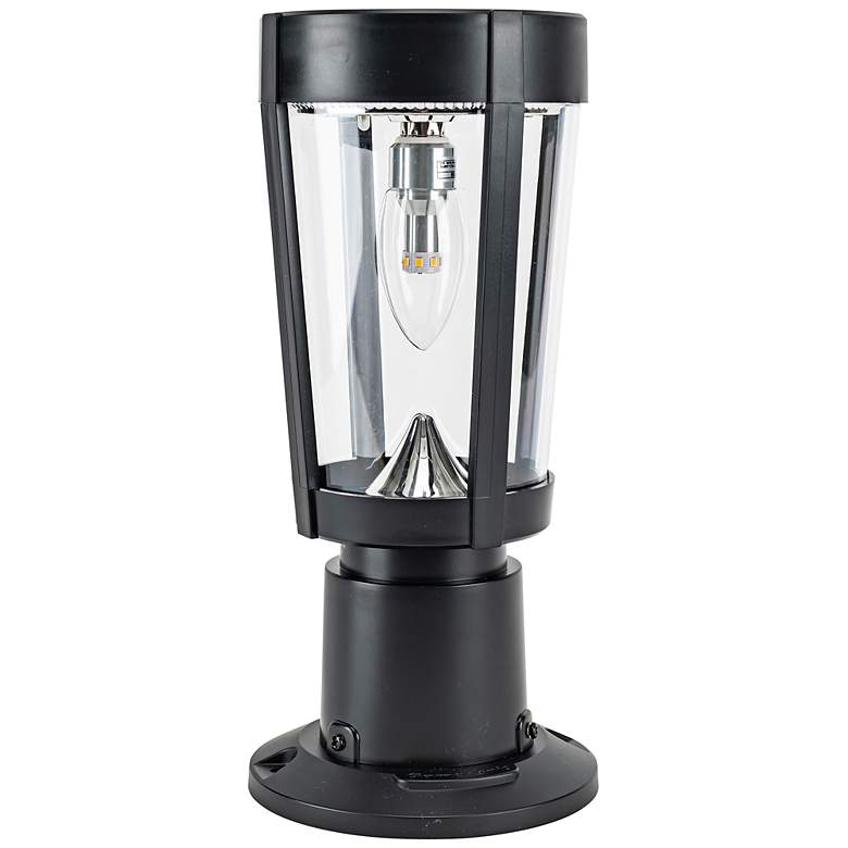 Image 2 Amphora 12 1/4" High Black Solar LED Post/Pier Mount Light