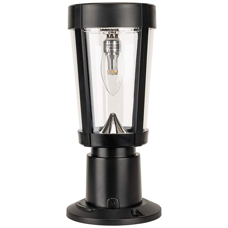 Image 3 Amphora 12 1/4" High Black Solar LED Post/Pier Mount Light more views