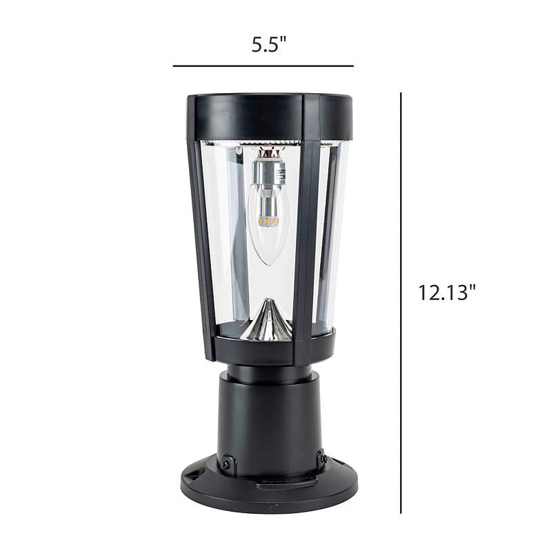 Image 4 Amphora 12 1/4" High Black Solar LED Post/Pier Mount Light more views