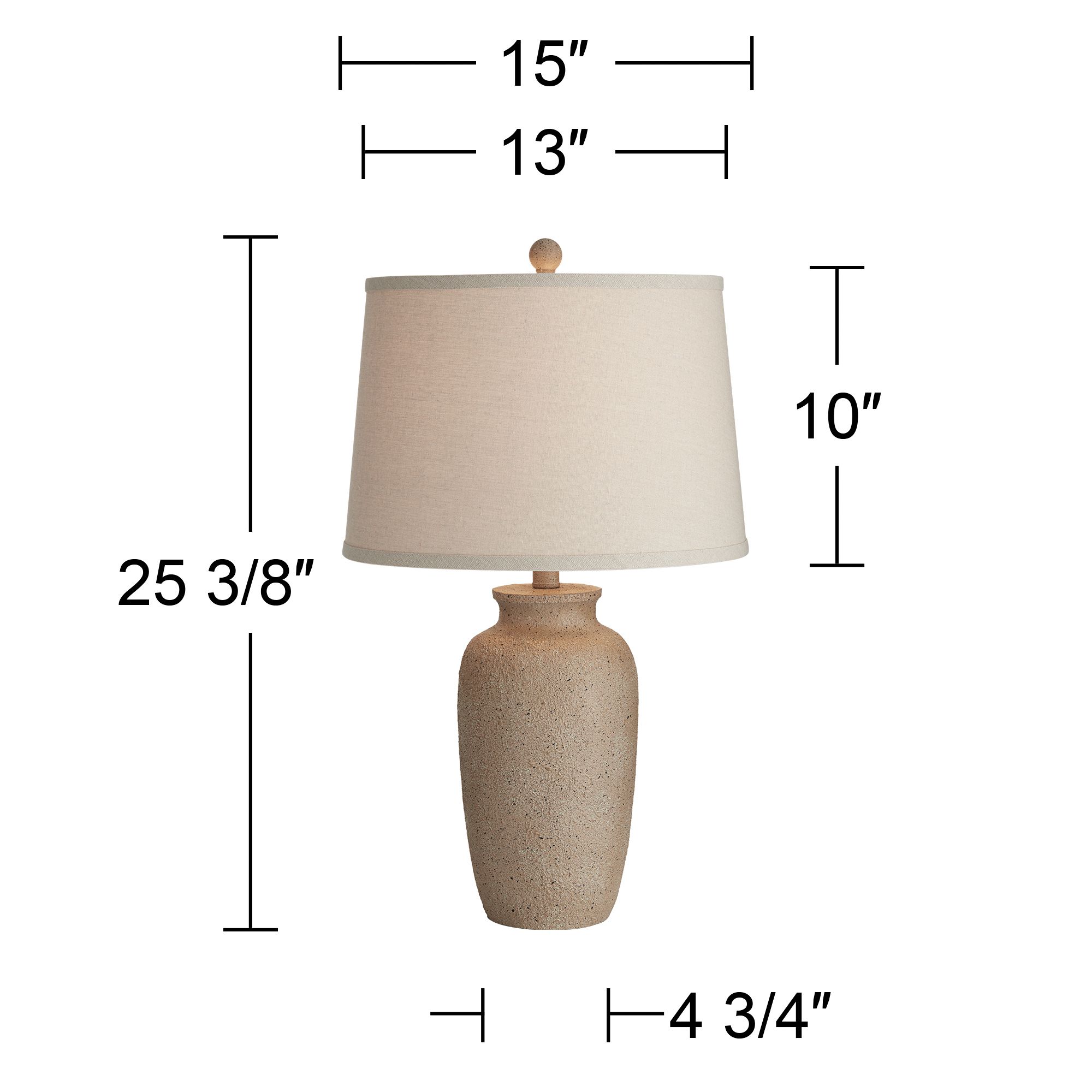 Amphora 25 1/4" Beige Oatmeal Rustic Coastal Table Lamps Set of 2