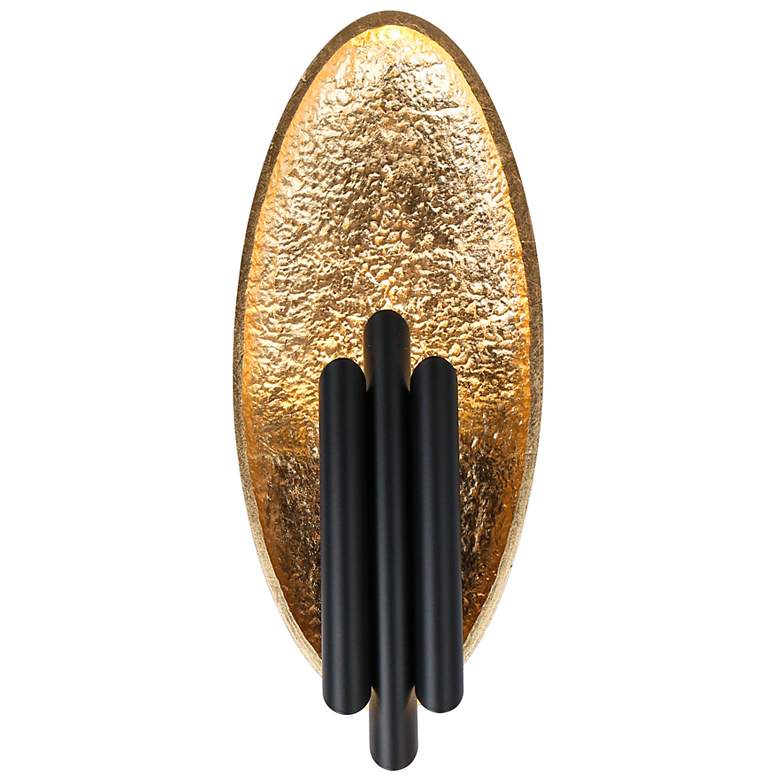 Image 1 Amphotical 16 1/2" High Vintage Gold Leaf 3-Light LED Sconce