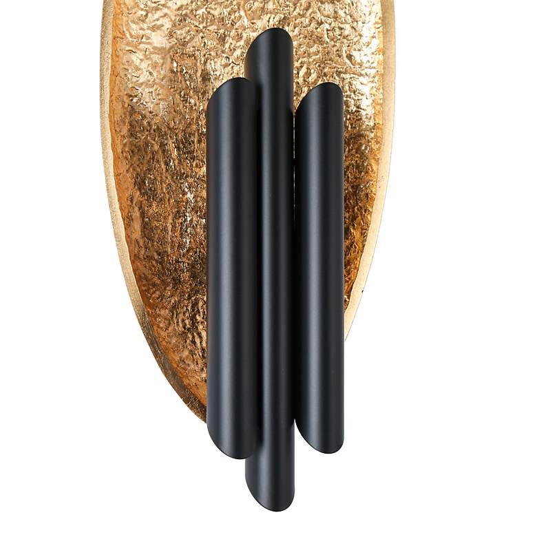 Image 3 Amphotical 16 1/2" High Vintage Gold Leaf 3-Light LED Sconce more views