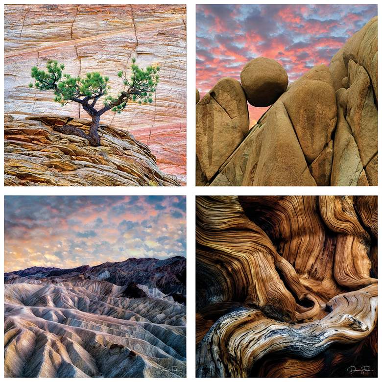 Image 3 Amplitude 20" Square 4-Piece Printed Glass Wall Art Set