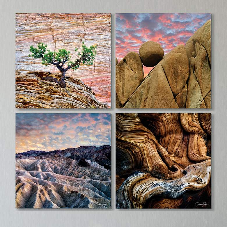 Image 2 Amplitude 20" Square 4-Piece Printed Glass Wall Art Set