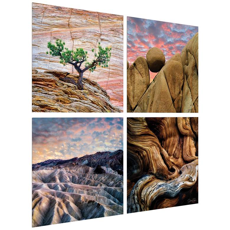 Image 5 Amplitude 20" Square 4-Piece Printed Glass Wall Art Set more views