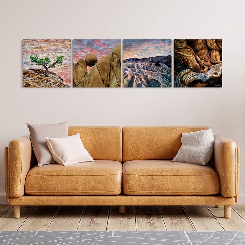 Image 6 Amplitude 20" Square 4-Piece Printed Glass Wall Art Set more views