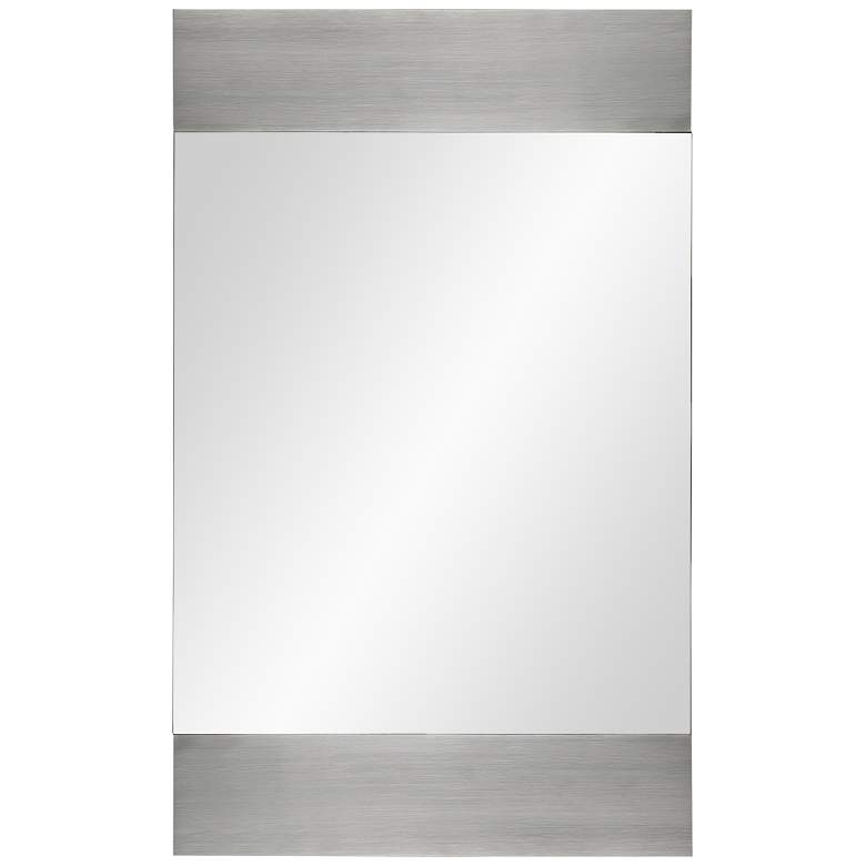 Image 1 Amrah Silver Aluminum 22 inch x 36 inch Wall Mirror