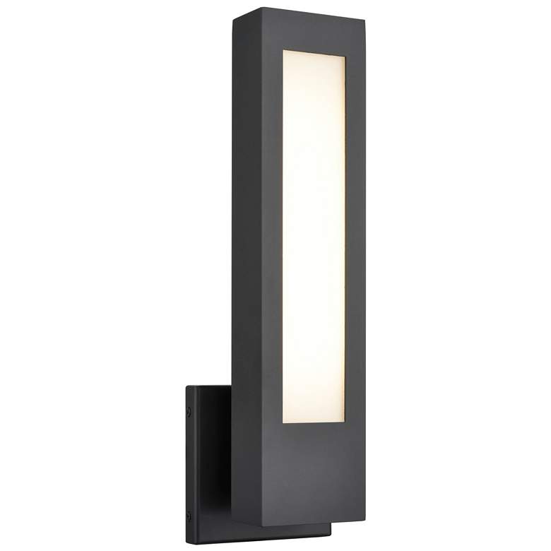 Image 1 Amster 15 3/4"H Powder-Coated Black LED Outdoor Wall Light