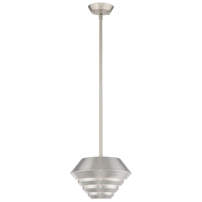 Image 2 Amsterdam 1 Light Brushed Nickel Mini Pendant
