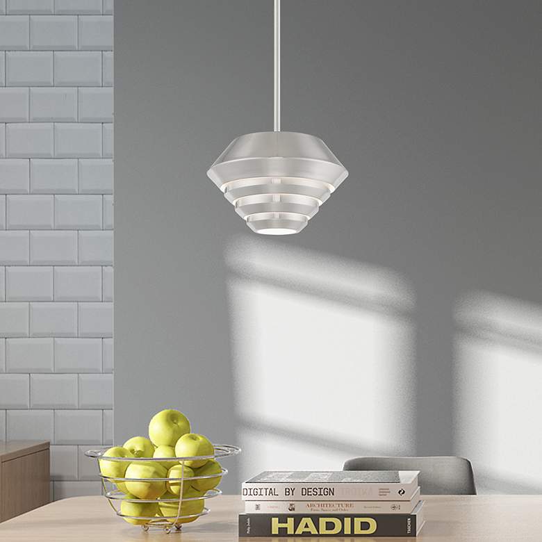 Image 1 Amsterdam 1 Light Brushed Nickel Mini Pendant
