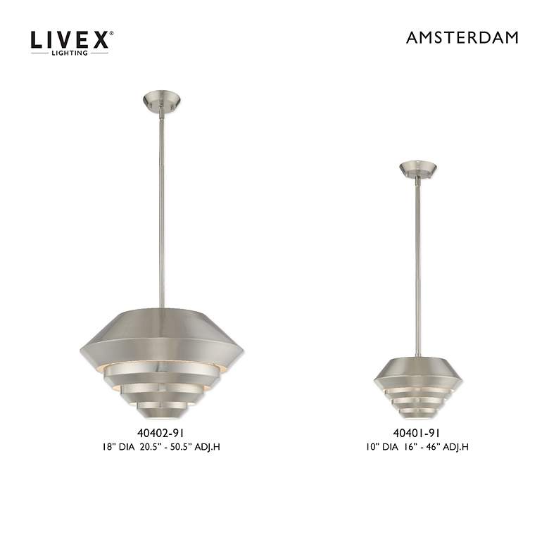 Image 3 Amsterdam 1 Light Brushed Nickel Mini Pendant more views