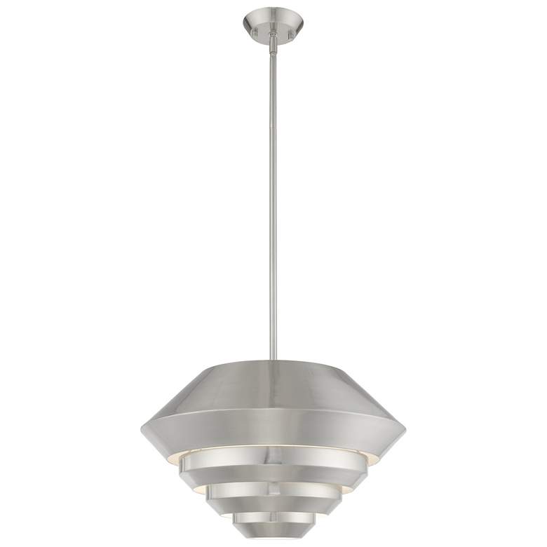 Image 1 Amsterdam 1 Light Brushed Nickel Mini Pendant