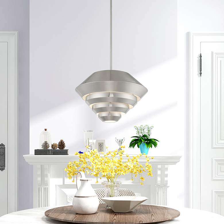 Image 1 Amsterdam 1 Light Brushed Nickel Mini Pendant